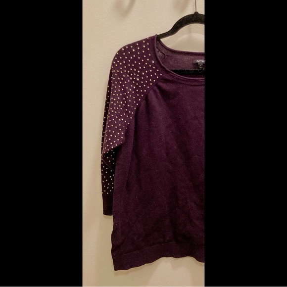 Apt. 9 Rhinestone Sleeve Sweater - Picture 7 of 8
